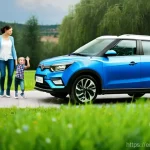 쌍용 티볼리 리스 프로그램 - **Prompt 1: Modern Family Adventure with a New Tivoli**
    "A vibrant, high-definition photograph o...