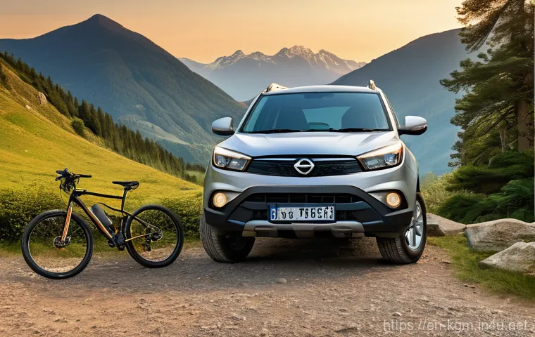 쌍용 코란도와 현대 캐스퍼 비교 - **Urban Agility: The Hyundai Casper's City Charm**
    A vibrant, eye-level street photography shot ...